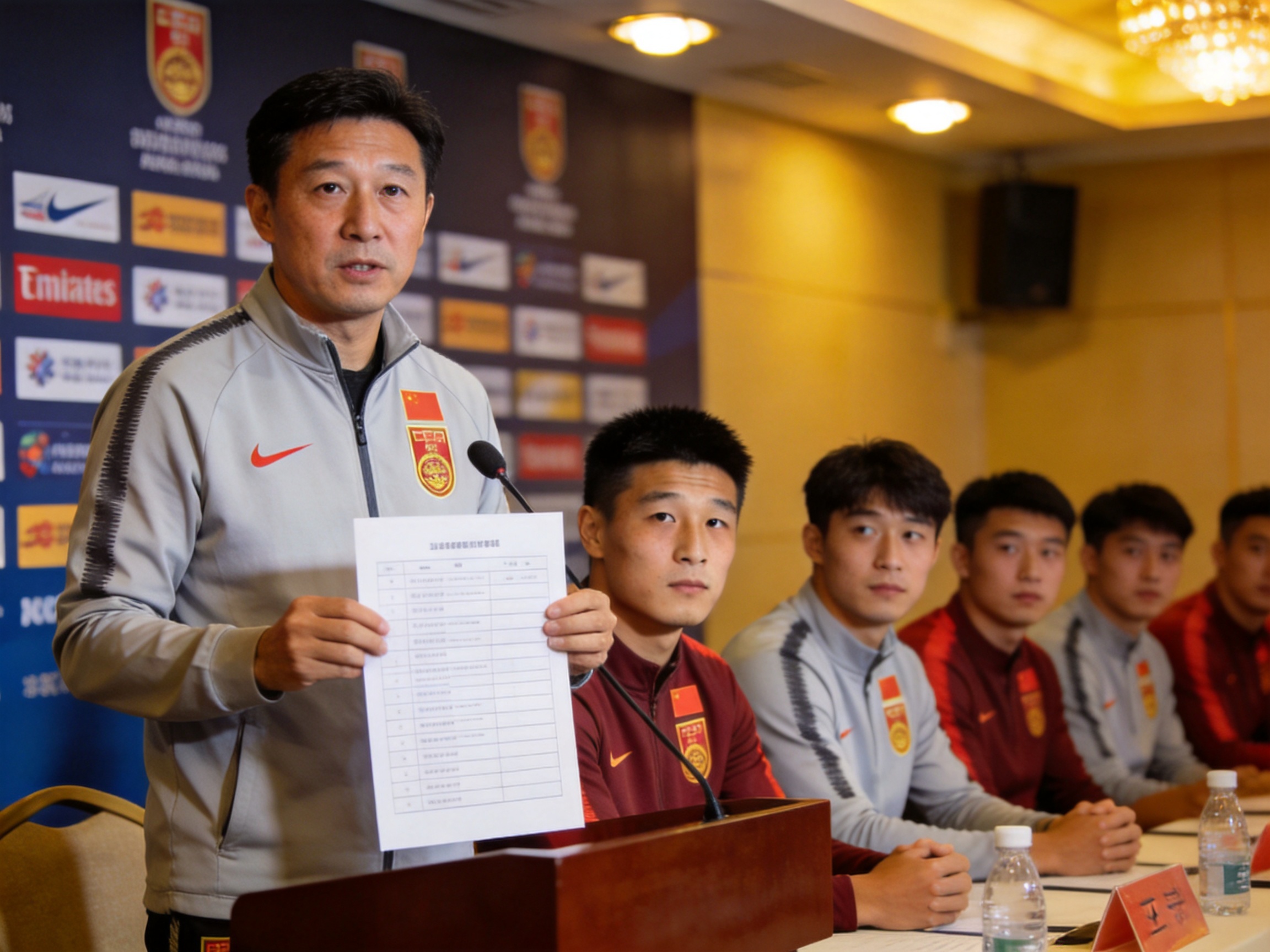 国足世预赛大名单公布的发布会